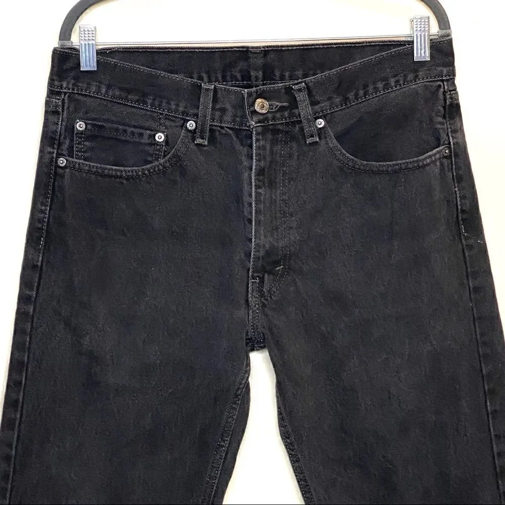 Levi’s black 505 straight leg jeans size 34 X 32